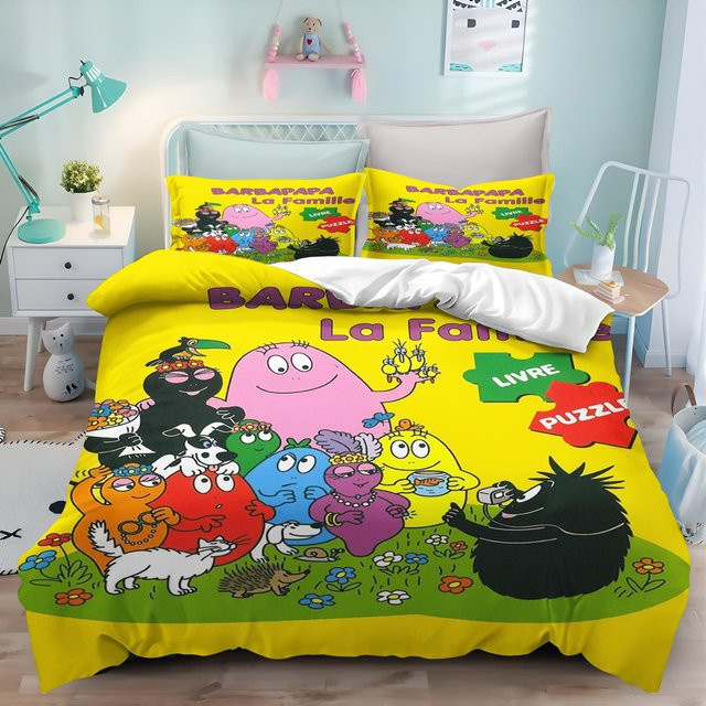 Barbapapa Kinder Bettwäsche Set mit Bettbezug und Kissenbezug in Gelb, B/H: 220 x 240 cm - Bild 1