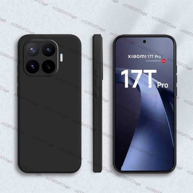 Xiaomi 17T Pro Hülle aus weichem Flüssigsilikon in Grey und Black - Bild 1