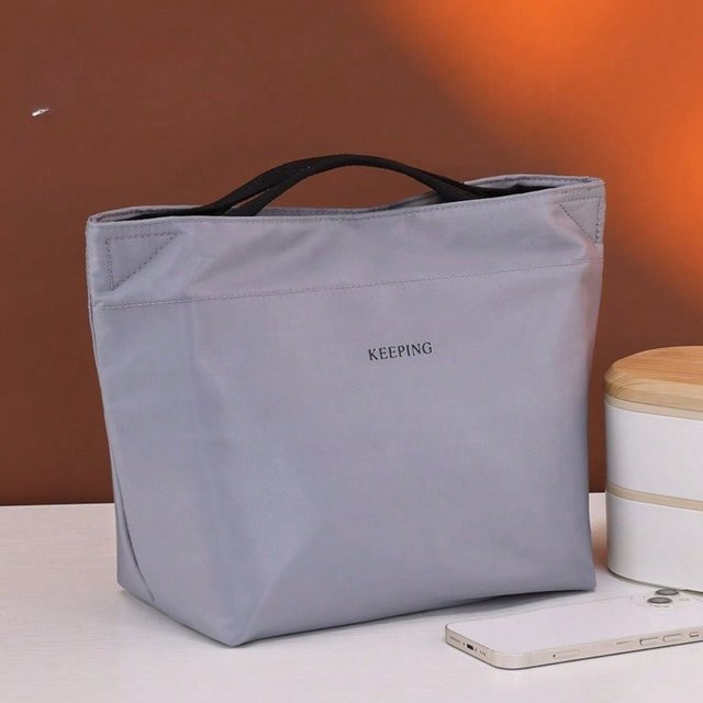 XYNN Thermoisolierte Bento-Tasche und Lunchtasche aus Stoff in Grau Bunt - Bild 1
