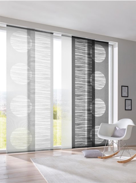 Schiebevorhang Heine Home in Weiß gestreift aus 100% Polyester mit Klettverschluss, Höhe: 145 cm, Breite: 145 cm - Bild 1