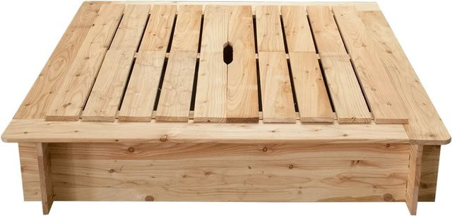 Sandkasten Komplett-Bausatz aus Fichtenholz von Andrewex, Farbe: Braun, B/B/H: 120 x 120 x 25 cm - Bild 1