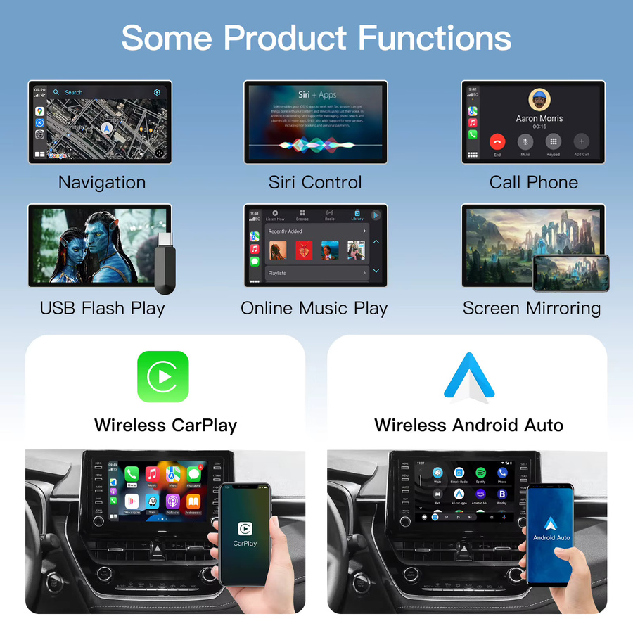 AUTOABC Drahtlose CarPlay und Android Auto Decoder Box für Toyota Touch2 Entune 2,0 in Schwarz - Bild 4