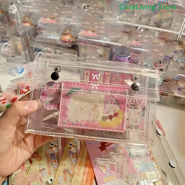 Transparente 4-lagige Make-up-Tasche aus PVC als Reise-Toilettenartikel-Organizer und Mehrzweck-Federmäppchen - Bild 1