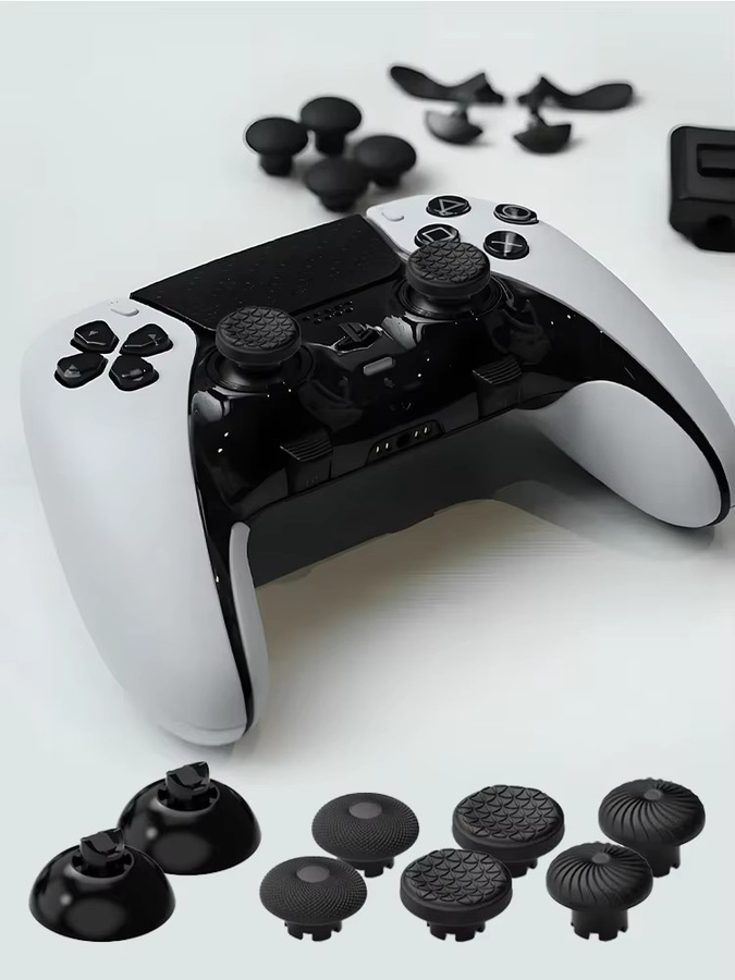 DATA FROG Metall-Rocker-Kappe und Paddel-Zubehörset für PS4 und PS5 Edge Elite Controller in Blau und Schwarz - Bild 5