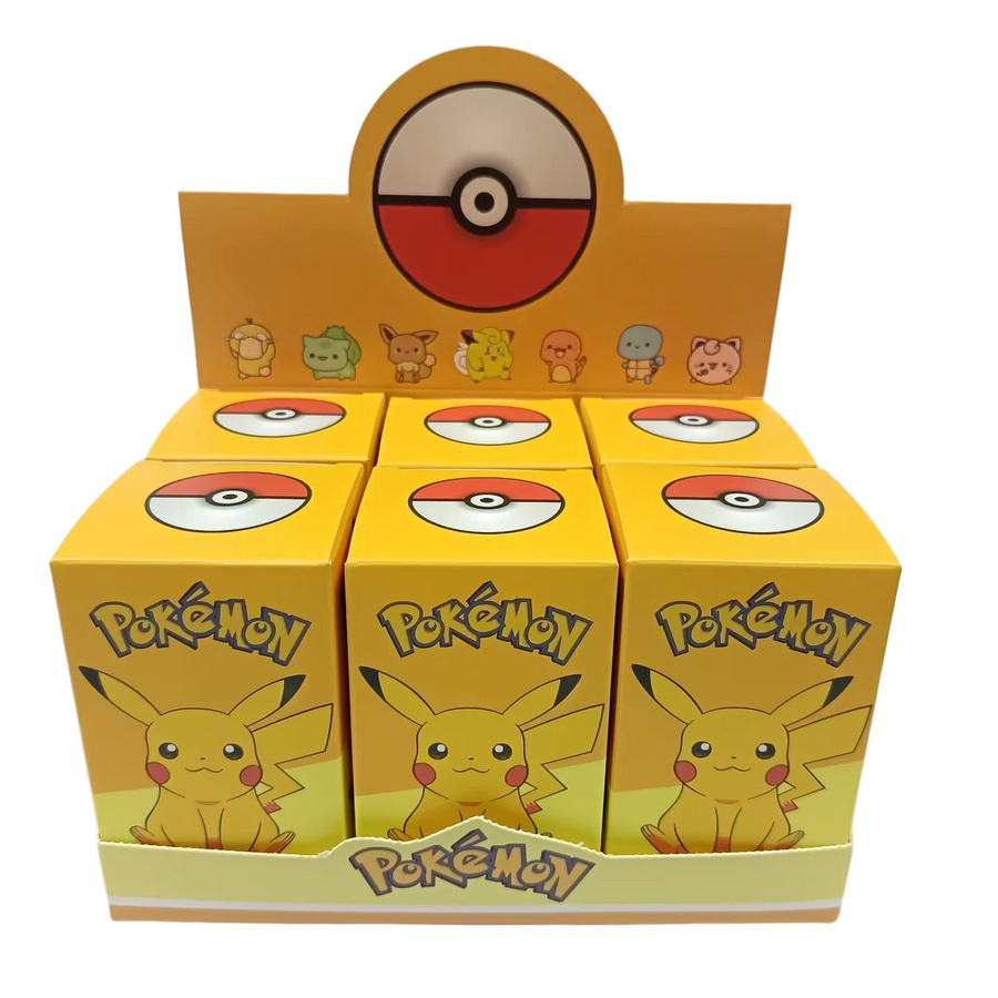 Bandai Pokémon Sleep Pose Serie Blind Box Pikachu Autohalterung und Schreibtisch Ornament Figur in Gelb, 6 Stück - Bild 3