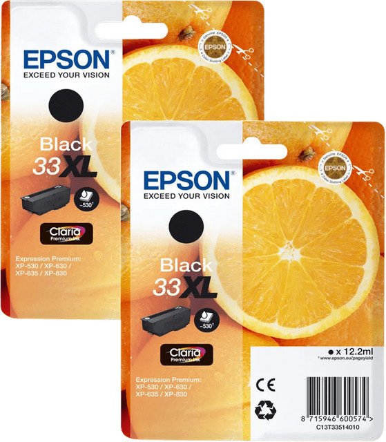 Epson 33XL Tintenpatrone Schwarz Doppelpack für Inkjet-Drucker - Bild 1
