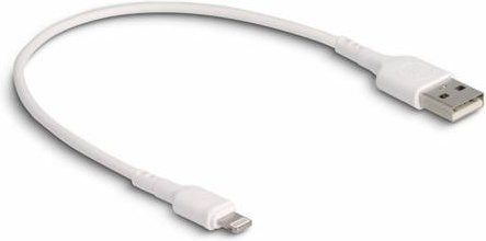 Delock USB 2.0 Ladekabel mit USB-A und Apple Lightning Stecker in Weiß, 0,30 m - Bild 1