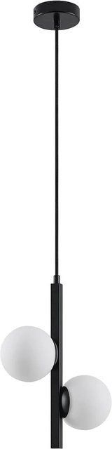 Lucande Pendelleuchte Emarin Modern in Schwarz aus Metall mit Glaskuppeln, 2-flammig, G9 - Bild 1