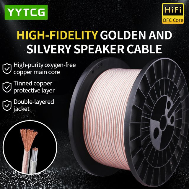 YYTCG DIY HIFI Sauerstofffreies Reinkupfer-Lautsprecherkabel OFC Audiokabel für Heimkino und Auto - Bild 1