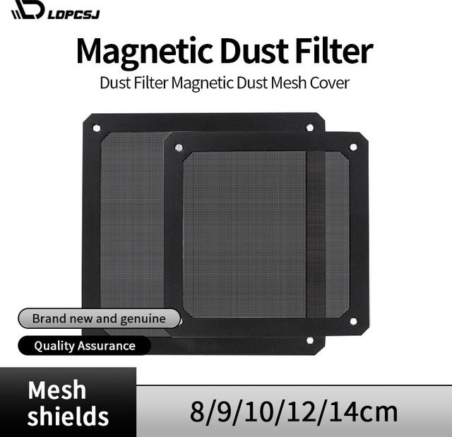 LDPCSJ Magnetischer PC-Gehäuse-Lüfter-Staubfilter in Schwarz, B/H/T: 14 x 12 x 8 cm - Bild 1