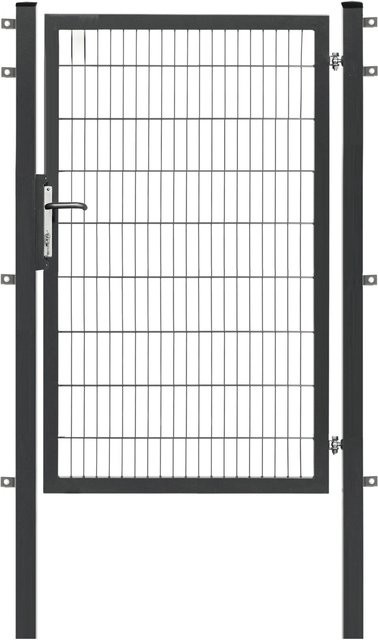 Floraworld Einzeltor Premium mit Doppelstabmattenfüllung in Anthrazit, Höhe: 180 cm, Breite: 120 cm - Bild 1