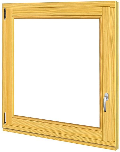 Roro Holzfenster aus Fichte in Braun und Gelb, Typ Drehen-Kipp, Breite: 98 cm, Höhe: 98 cm - Bild 1