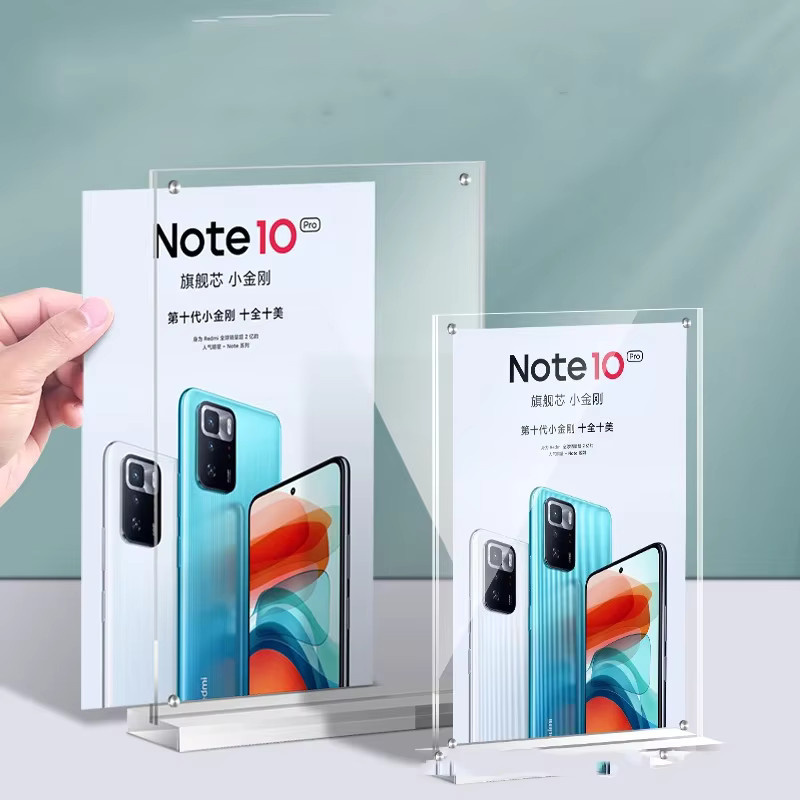 2er-Set Acryl Menü Display Stand mit Schwamm-Halterung, transparenter Tischkartenhalter für Restaurant Menüs und Postkarten - Bild 3