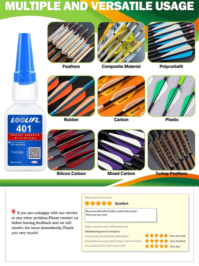 Loolifl Superkleber Cyanacrylat transparent für Reparaturen an Pfeil und Bogen sowie Kunststoff - Bild 6