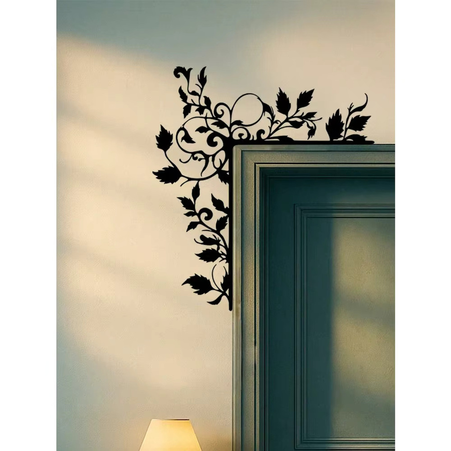 CIFBUY Vintage Metall-Türhänger mit floralem Blätter-Design in Schwarz - Bild 3