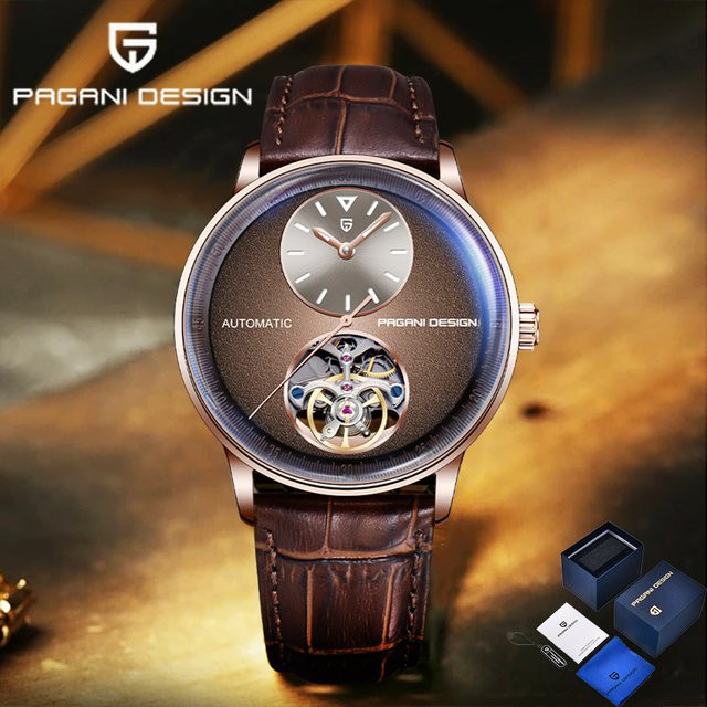 Pagani Design Armbanduhr Automatik, Edelstahl, Blau, Leder, 42 mm, Herren - Bild 1