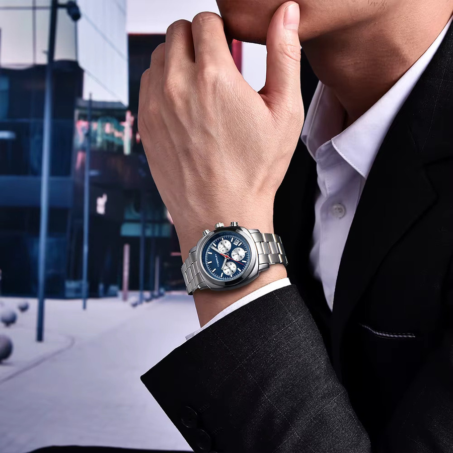 PAGANI DESIGN Chronograph, Quarz, Edelstahl, Schwarz, Herren - Bild 4