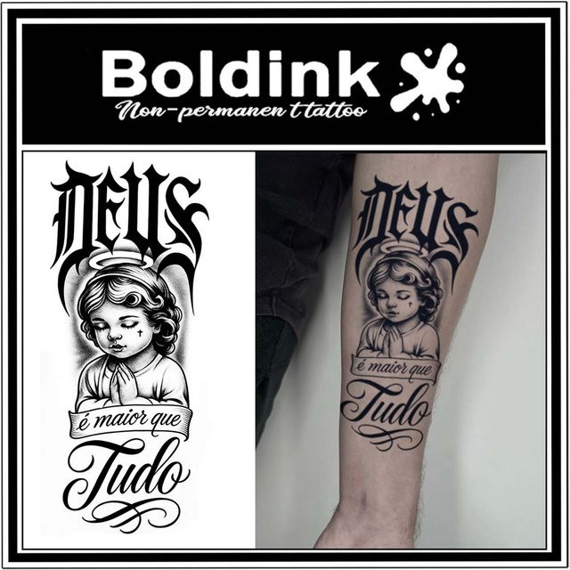 BOLDINK Sacred Angel Tattoo-Aufkleber, Unisex - Bild 1