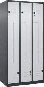 C+P Z-Spind Classic PLUS Spind mit 6 Fächern, Anthrazit/Grau, Sicherheits-Drehriegelverschluss, B/T/H: 90 x 50 x 185 cm - Bild 1