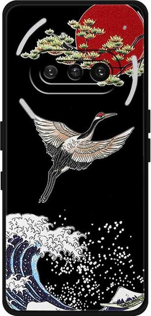 Nothing Phone (3a) Silikon Hülle mit 3D Blumen Relief in Schwarz - Bild 1