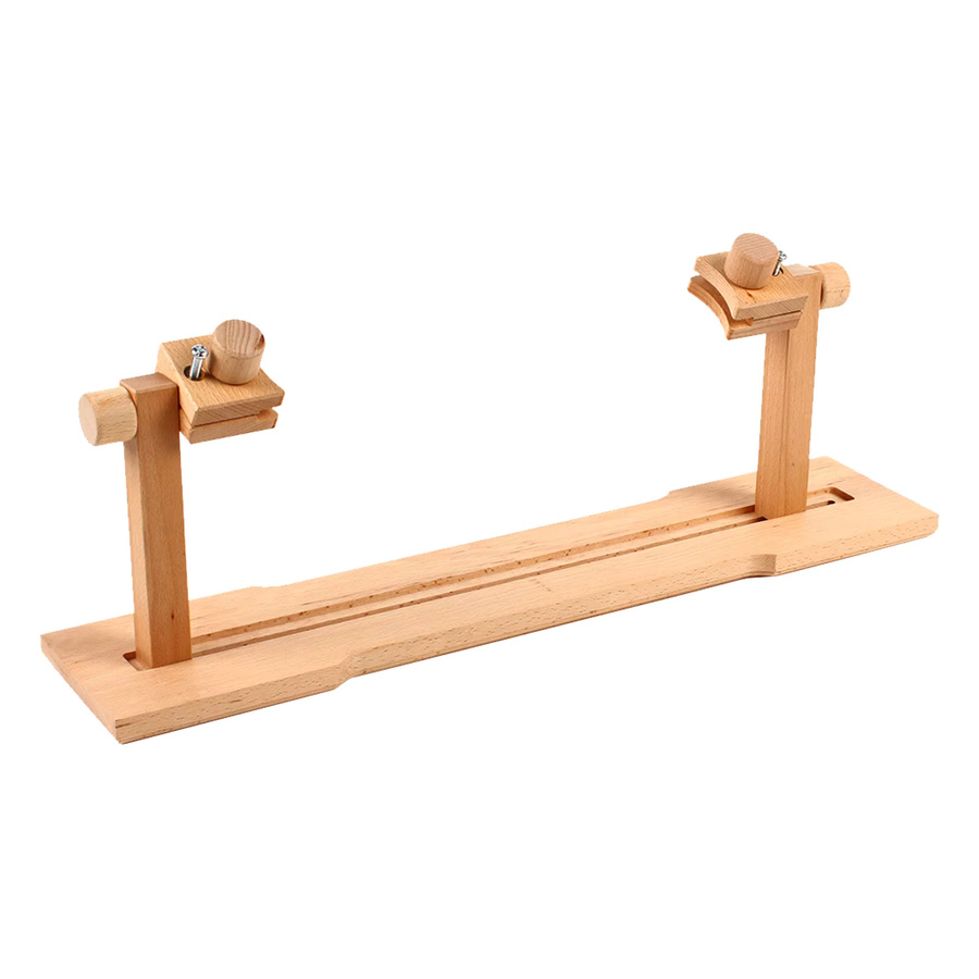 Bymaocar Stickrahmenständer aus Holz, 360 Grad verstellbarer Kreuzstichständer für Tischplatten, Beige/Braun, B/T/H: 58,0 x 18,5 x 42,1 cm - Bild 2