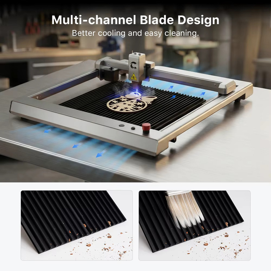Cloudray Laser-Wabentisch in Schwarz als Arbeitsbett für CO2- und Diodenlaser, B/B/B: 40 x 40 x 4 cm - Bild 4