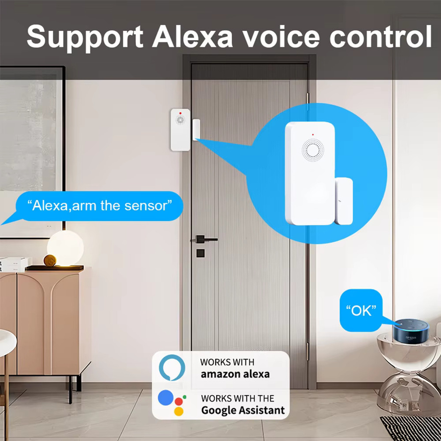 PGST Magnetsensor für Tür und Fenster in Weiß, kompatibel mit Alexa, Google, Tuya und Zigbee für Smart Home Alarmanlagen und Sicherheitssysteme - Bild 2