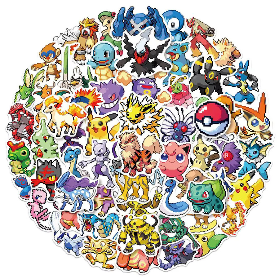 TAKARA TOMY Pokemon Pikachu Pixel-Aufkleber, 50 Stück - Bild 2