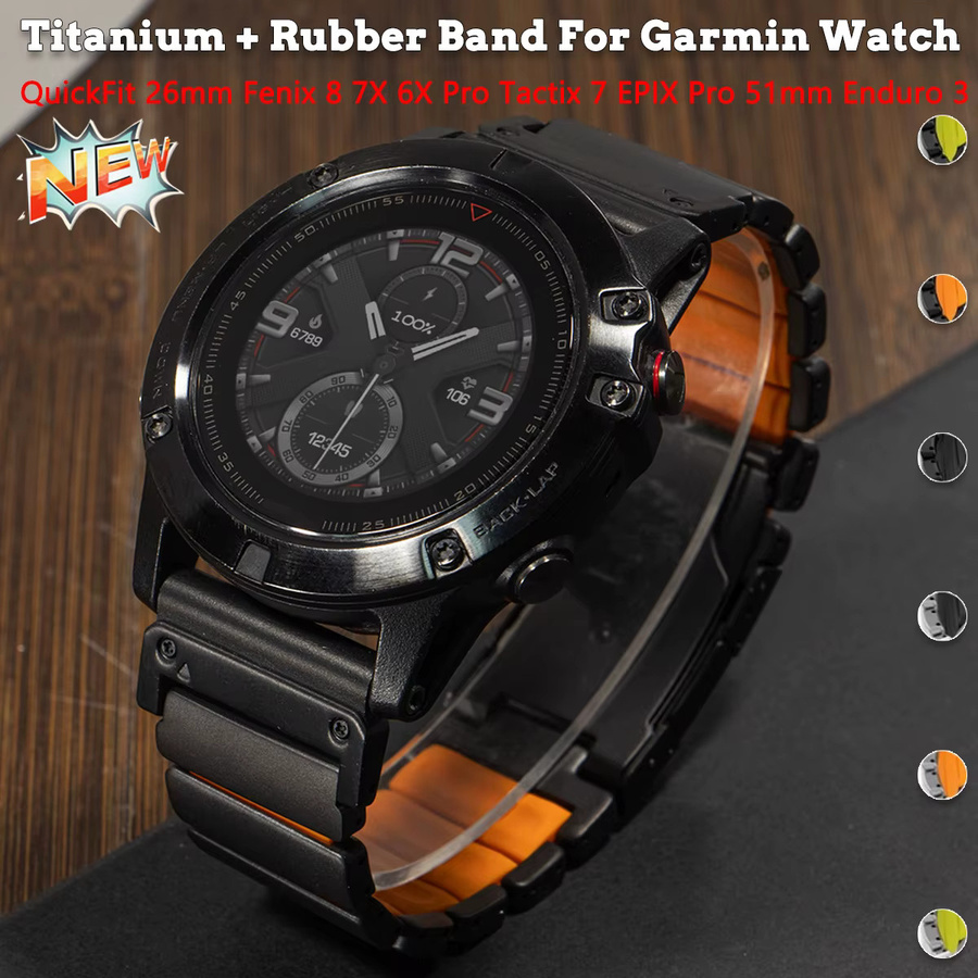 OAKCHARM Uhrenarmband Titan, Kautschuk, Schwarz, Unisex - Bild 2