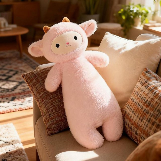 Yiran toy Cartoon-Schaf Plüsch, Tierpuppe, 80cm, Rosa / Pink - Bild 1