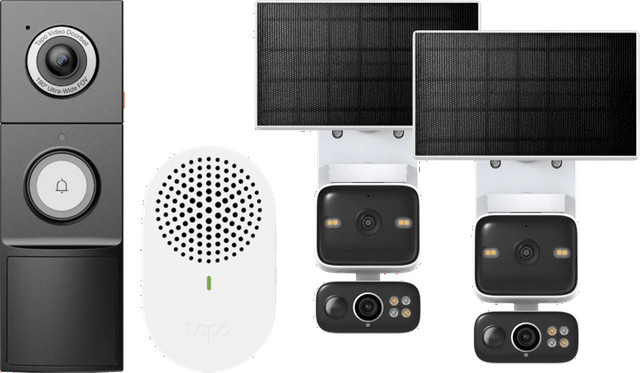 TP-Link Tapo C645D Solar Kit Doppelpack mit D235 Smart Battery und Wired Doorbell in Weiß - Bild 1