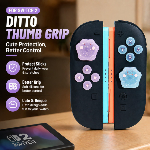 Silikon-Joystick-Kappe für Nintendo Switch Joy-Con Controller, Ditto Daumengriff-Abdeckung als Schutz für die Sticks - Bild 1