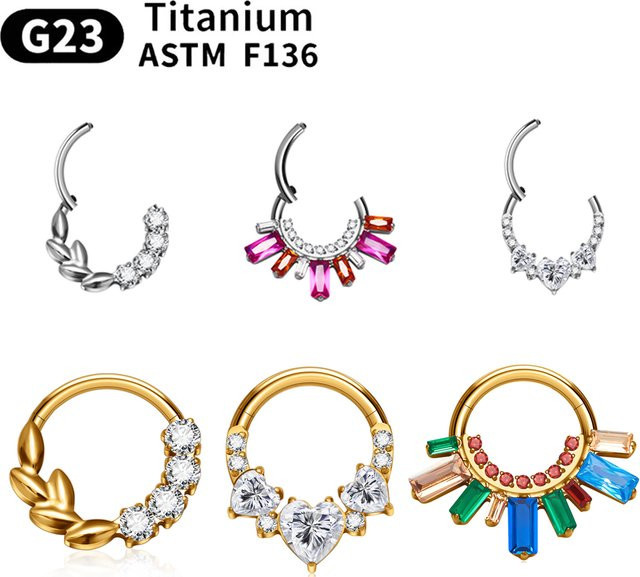 Schmuckset Nasenring, G23 Titan-Creolen, Zirkonia, Damen - Bild 1