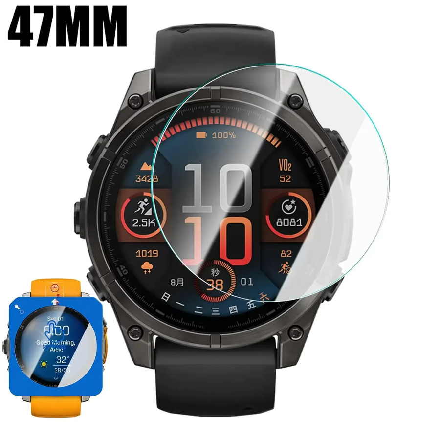 Displayschutzfolie Garmin Fenix 8, HD-Hartglas, 1-2er-Pack, transparent - Bild 6