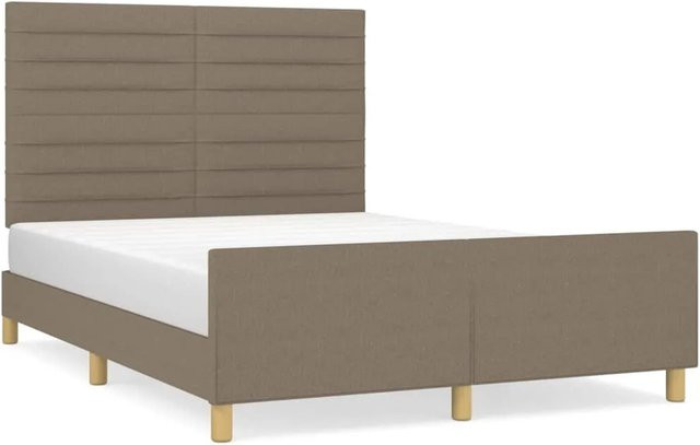 vidaXL Bettgestell mit Kopfteil in Taupe aus Stoff, Modell 41368100, Breite: 140 cm, Länge: 190 cm - Bild 1