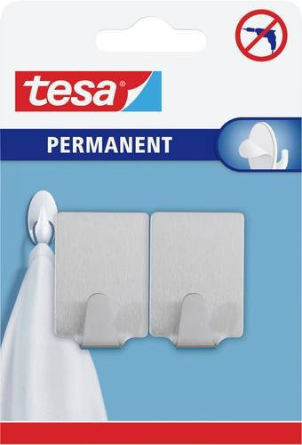 tesa Permanent Haken Rechteckig aus Metall in Silber - Bild 1