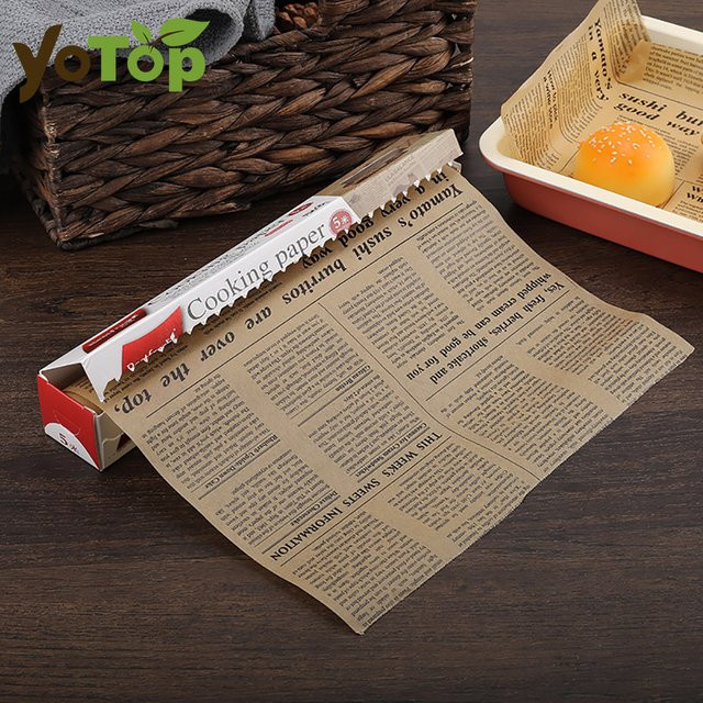 YOTOP Retro Englische Zeitung Fettpapier in Braun für Brot, Sandwich, Burger und Pommes Frites - Bild 1