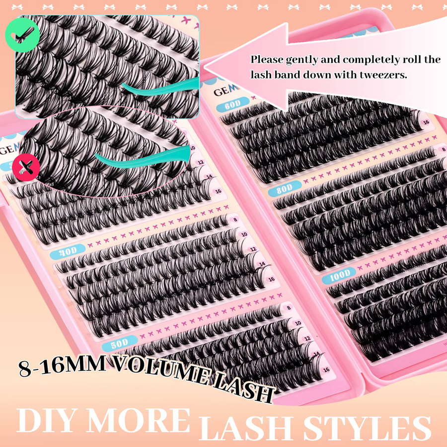 GEMERRY Cluster-Wimpern DIY-Set, Falsche Wimpern-Bündel - Bild 5