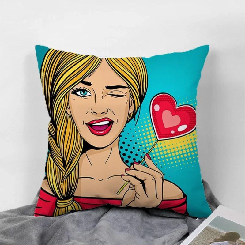 GUOYU HOMEDECOR Pop Art Kissenbezüge aus Polyester, Mehrfarbig, Quadratisch - Bild 1
