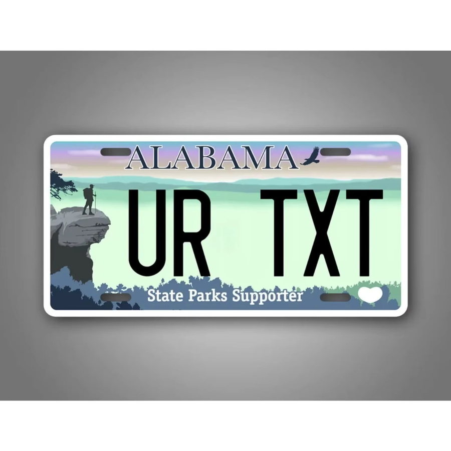 Personalisiertes Auto-Dekoschild Alabama State Parks Supporter von CIFBUY in Weiß und Multicolour - Bild 3