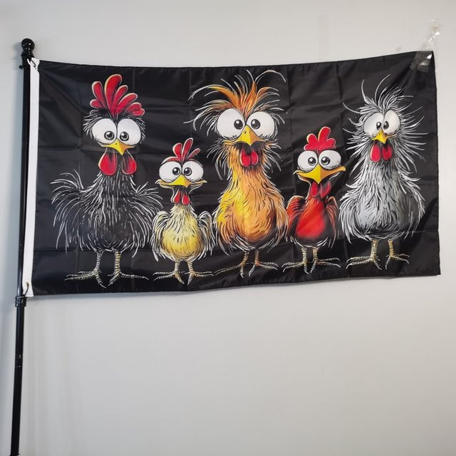 OIMG Oster-Gartenflagge Hühnerhof-Banner für die Outdoor-Dekoration aus Polyester, Mehrfarbig - Bild 1