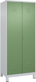 C+P Putzmittel-Spind Classic PLUS mit 2 Abteilen, Zylinderschloss und Füßen, Farbe: Grau/Grün, B/T/H: 80 x 50 x 195 cm - Bild 1