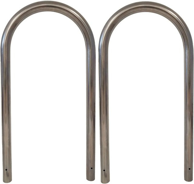 TRUTZHOLM 2er Set Fahrradanlehnbügel Typ U aus Edelstahl in Silber, H x B x T: 115 x 58 cm, Durchmesser 60 mm - Bild 1