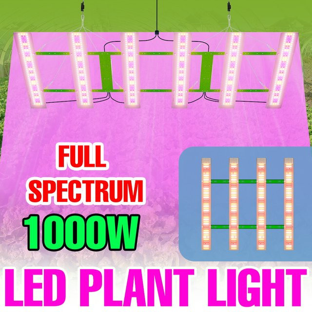 NJHIKG 1000W LED Vollspektrum Pflanzenwachstumslampe in Weiß für Indoor Hydroponik und Gewächshäuser - Bild 1