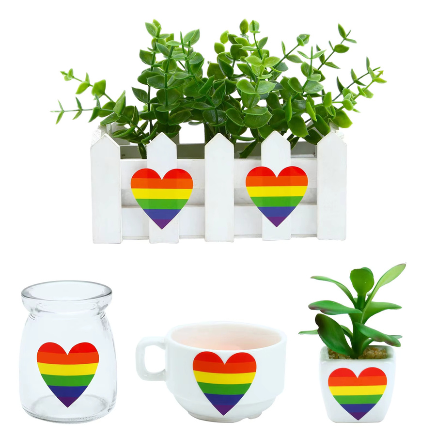 500 Stück herzförmige Aufkleber von LEENKEA in Multicolour aus Papier für Geburtstagsfeiern und Backverpackungen - Bild 2