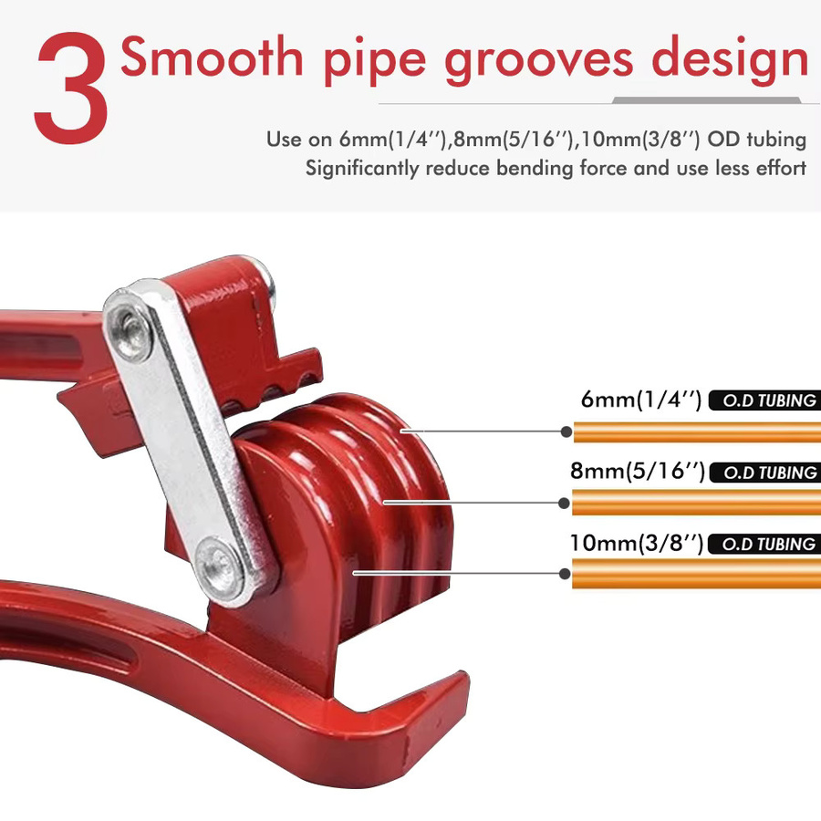 QDS Manuelles Rohrbiegewerkzeug aus Messing für Bremsleitungen und Kupferrohre in den Größen 1/4", 5/16" und 3/8" - Bild 3