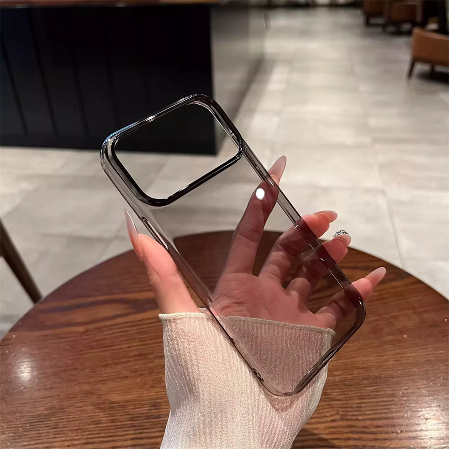 YUEDESHENG Ultradünne Transparente HD-Hart-PC-Hülle für iPhone 17 Pro Max Air 16 15 14 13 12 Plus in Schwarz und Transparent - Bild 2