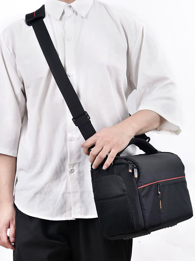 Fosoto DSLR Kamera Umhängetasche in Schwarz, wasserdichte und staubdichte Tasche für Nikon, Canon und Sony M50 - Bild 5