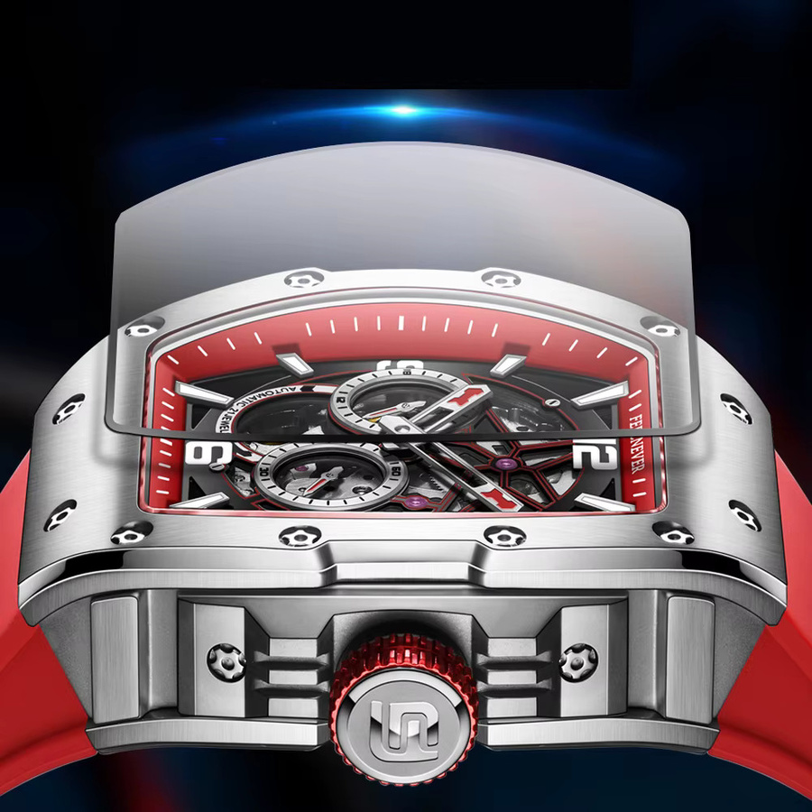 FeelNever Armbanduhr Tonneau, Automatik, Tourbillon, Edelstahl, Silikon, Herren - Bild 3