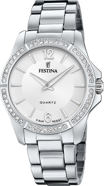 Festina Mademoiselle Armbanduhr, Quarz, Edelstahl, Silber, 35 mm, Damen - Bild 1